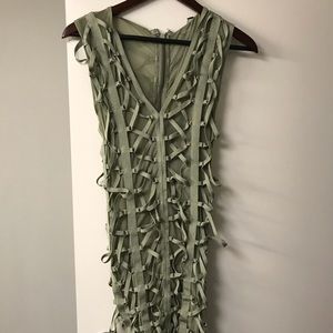 Olive green sheer dress from akira never worn